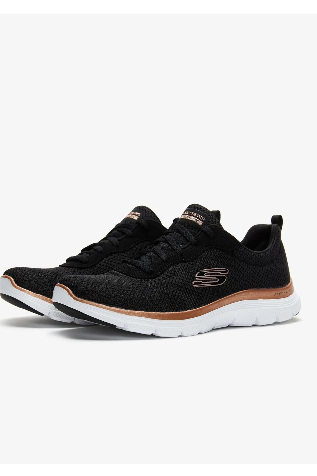 کفش دو و تمرین مشکی زنانه BKRG FLEX 4.0 های ورزشی درخشان V Skechers