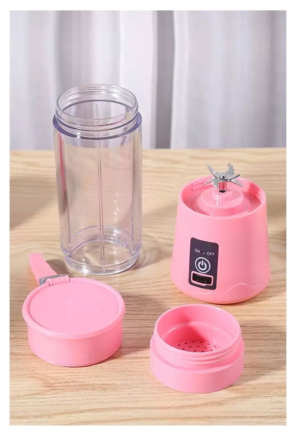 STFAST Taşınabilir Şarjlı El Blender Shaker Smootie Hızlı Bebek Maması Hazırlama Aleti 6 Bıçaklı Pembe fotoğrafı 6 (önizleme)