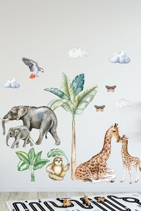 Sevgi Dolu Hayvanlar Çocuk Odası Duvar Sticker Seti STCKREKSP110