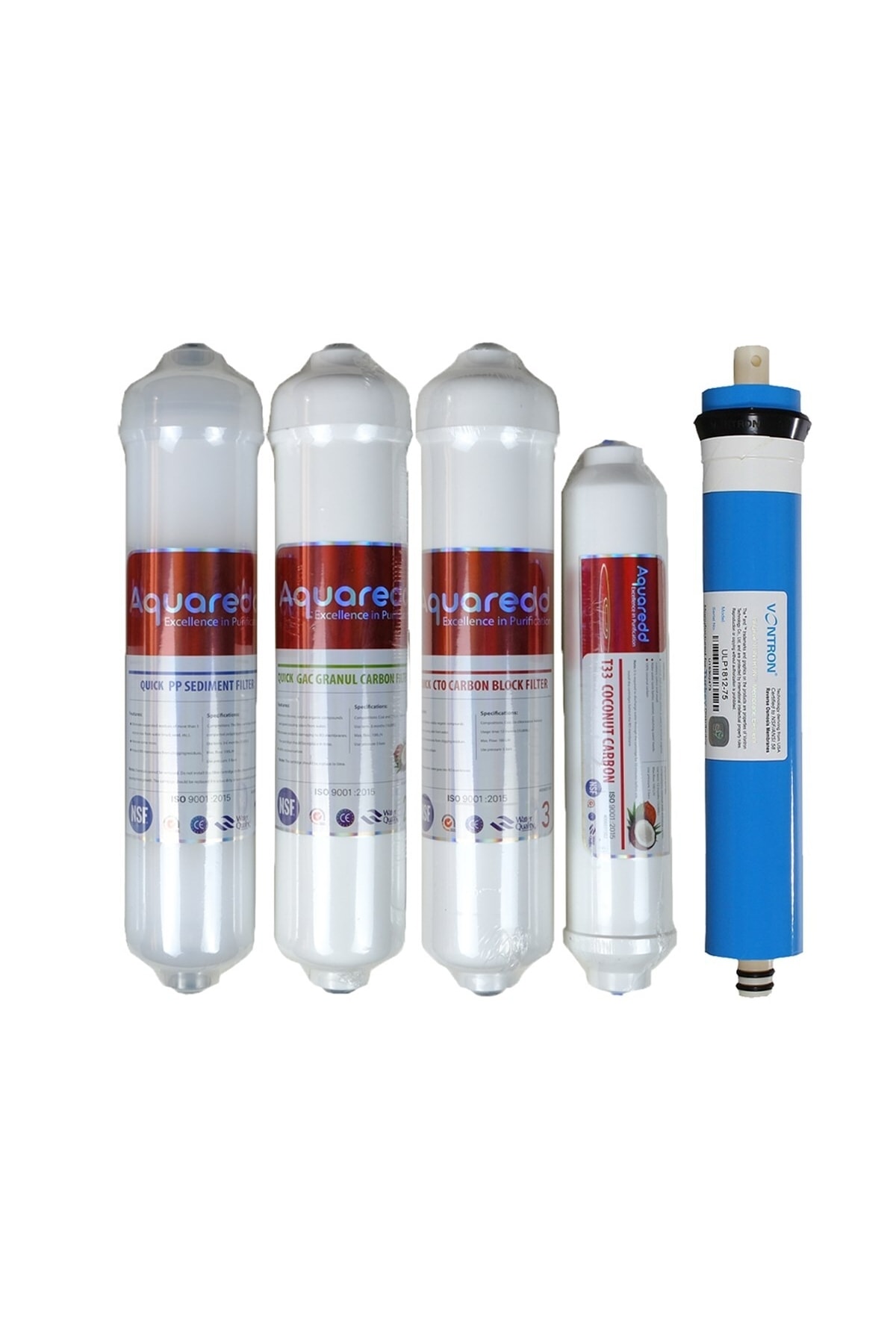 - 5-Piece Set with Aquaredd Rod Filter Membrane