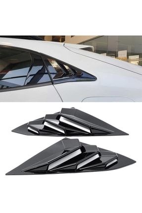 Honda Civic Fk7 Uyumlu Kelebek Cam Kaplama Vizörü Parlak Siyah Düz Model 2012FC5KELKHB-P