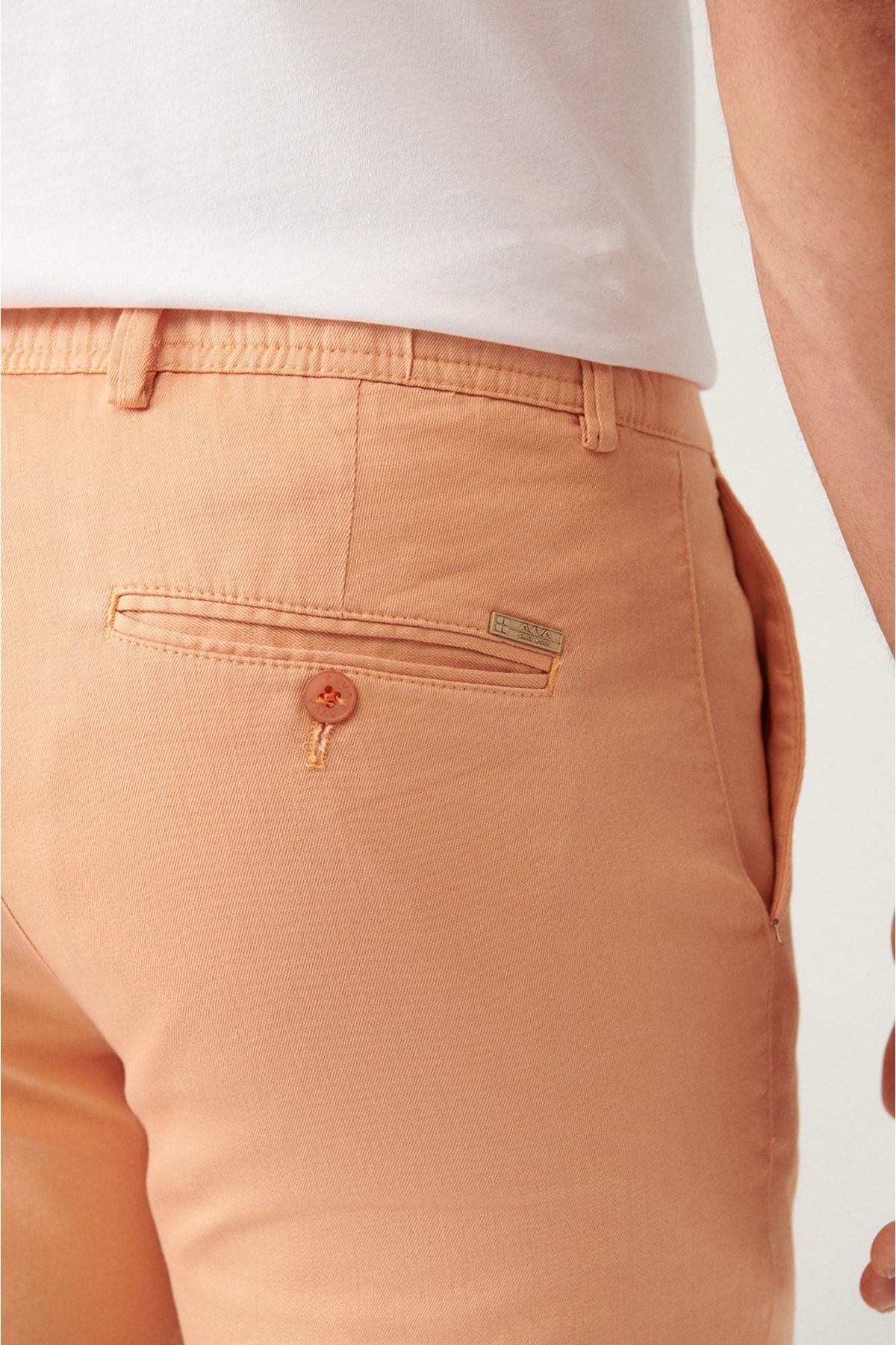 Avva Erkek Turuncu Esnek Belli Relaxed Fit Şort A21y3611 VB8306