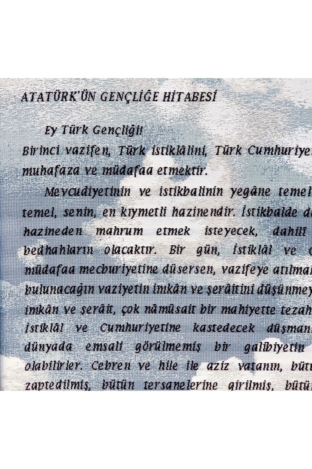 Niva F44 Dokuma Goblen Kumaş -atatürk'ün Gençliğe Hitabesi- 50x80 fotoğrafı 2 (önizleme)