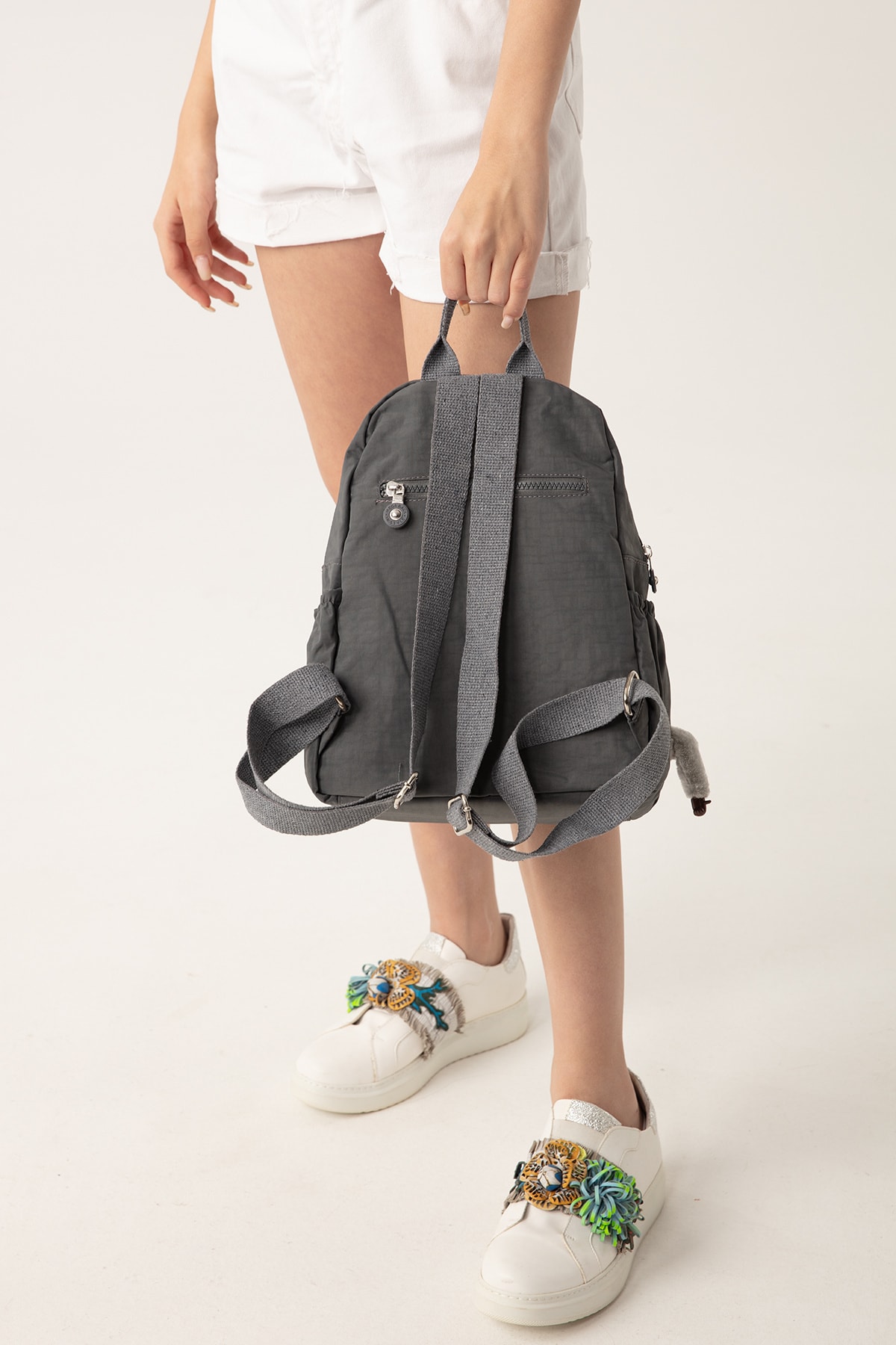 کوله پشتی زنانه خاکستری NEMO BAGS | NEMOBAGS251 اورجینال - تصویر 5