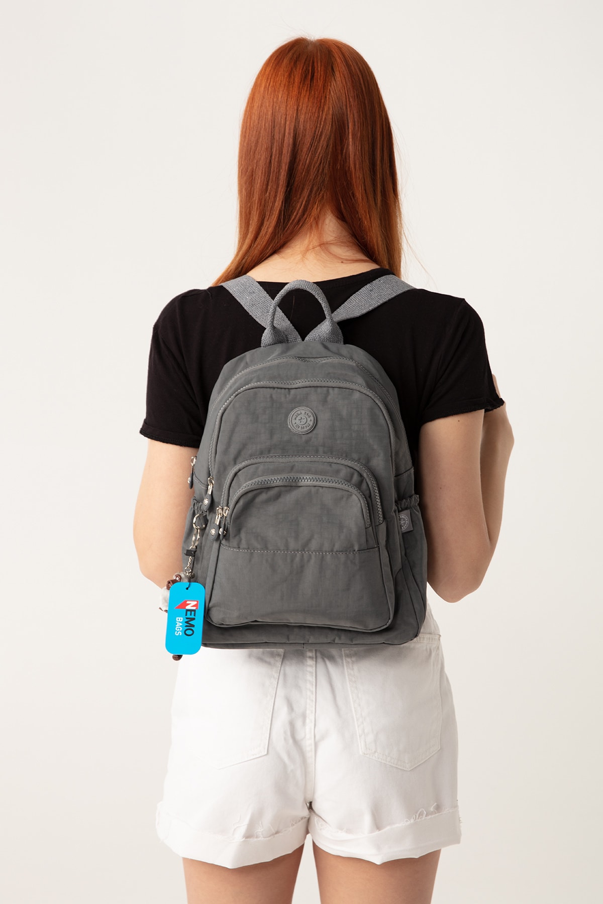 کوله پشتی زنانه خاکستری NEMO BAGS | NEMOBAGS251 اورجینال - تصویر 7