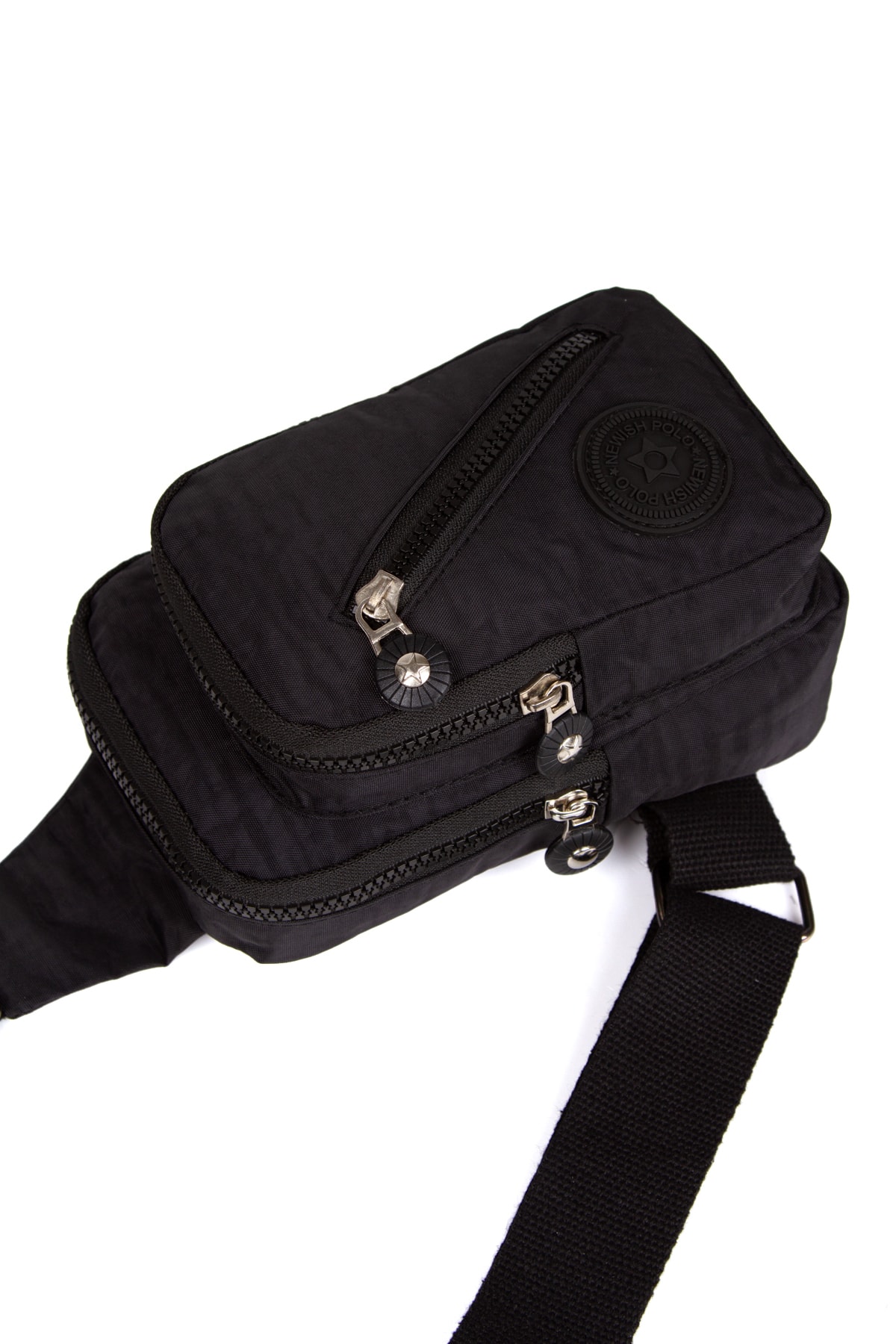 Newish Polo Unisex Çapraz Omuz Çantası Body Bag Freebag Siyah Günlük (en:14cm Boy:27cm) Anahtarlık Hediyeli RN11054