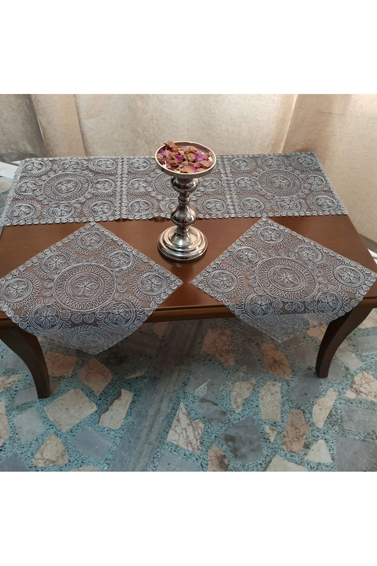 Gray lace tablecloth store
