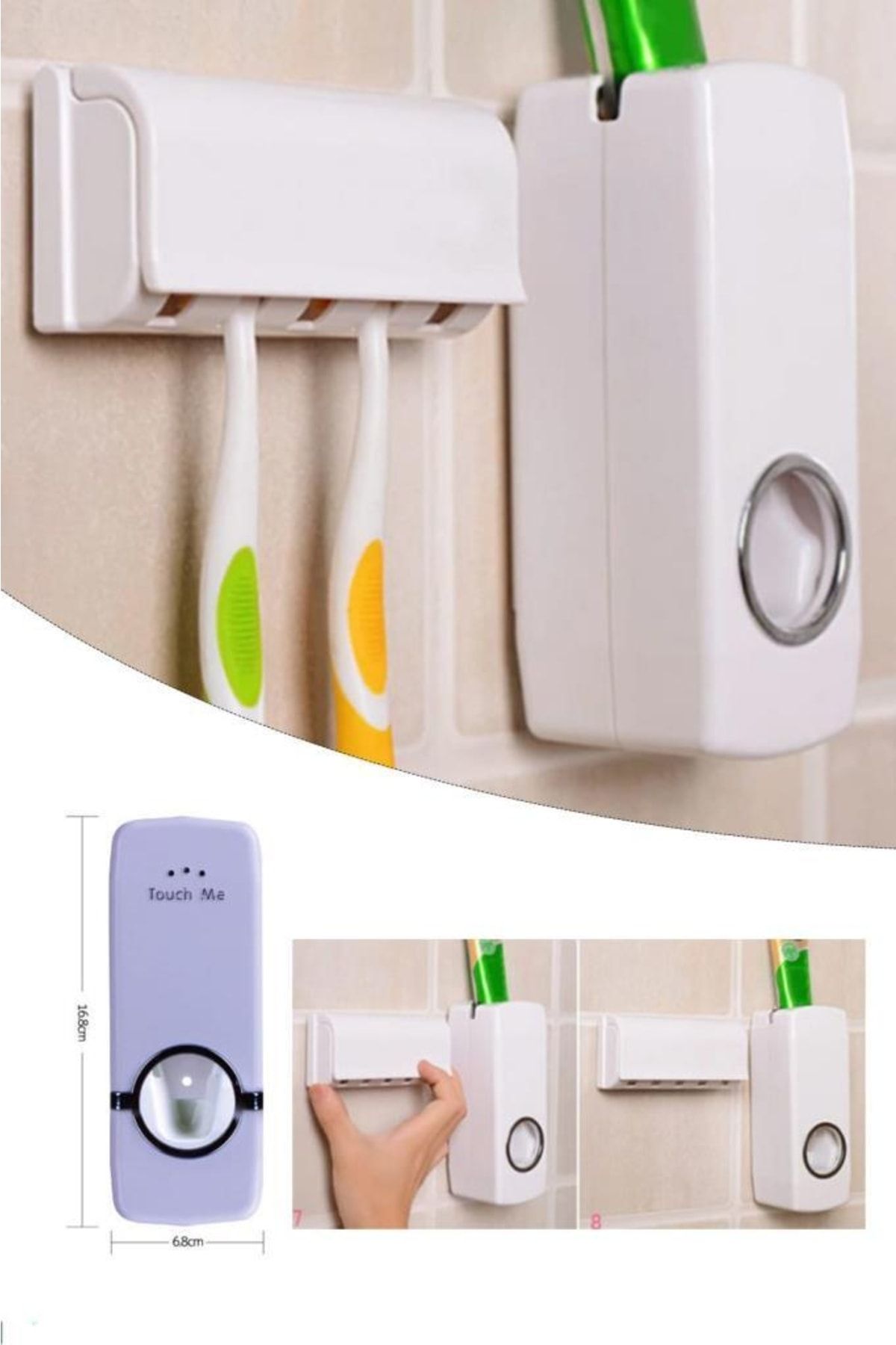 optana-Toothpaste Squeezing Machine Brush Holder Paste Squeezer with 5 Brushes 2