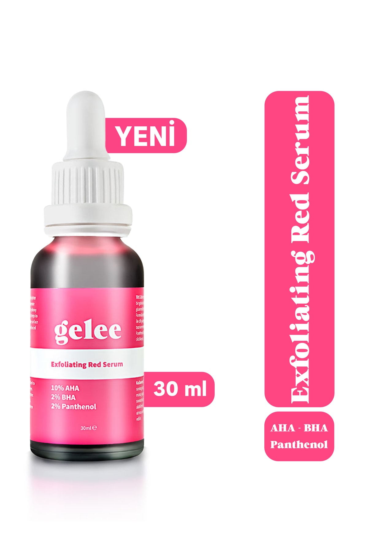 gelee Exfoliating Red Serum| Cilt Tonu Eşitleyici Ve Yenileyici Peeling %10 Aha- %2 Bha- %2 Panthenol 30ml