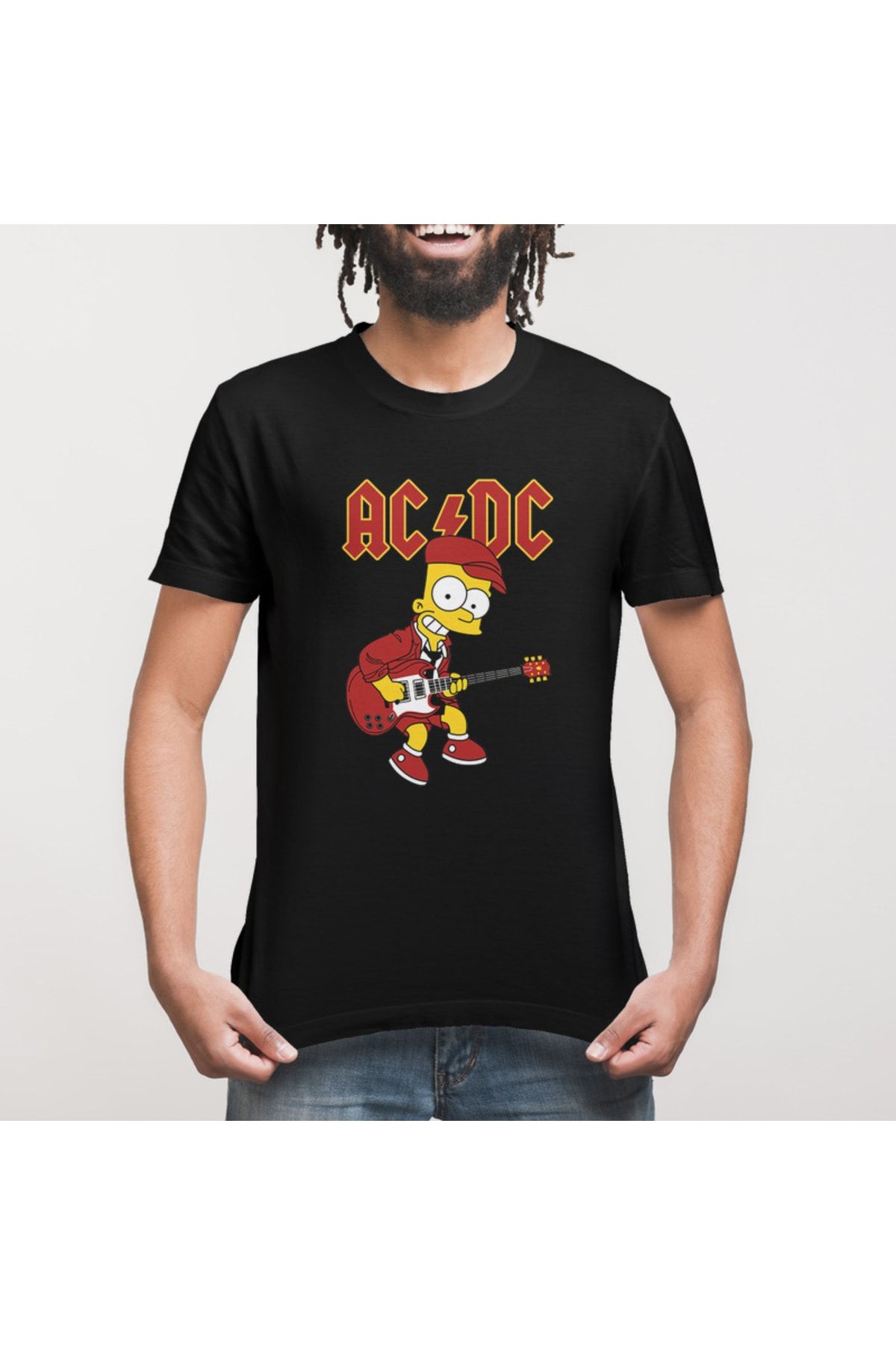 Built By Crazy-Μπλουζάκι Unisex Bart Simpsons Acdc 2