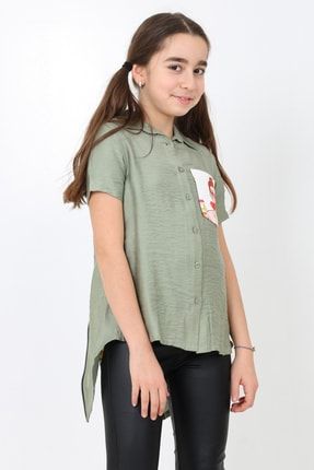 Kız Çocuk Digital Baskılı Gömlek 8-14 Yaş 13930 GRPCM00013930
