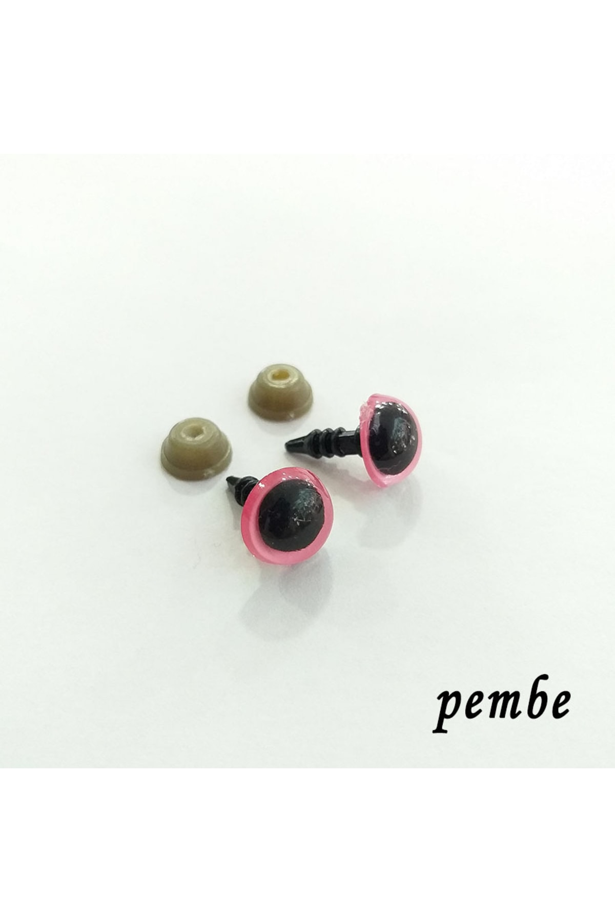 Amigurumi Color Screw Double Eye - 8 Mm - Pink 200 Pcs (100 Pairs)