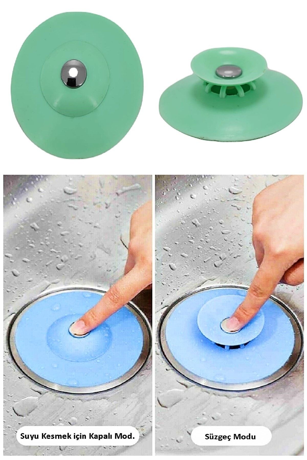 Mutfak Gider Tıpası Lavabo Küvet Tıkacı Lavabo Süzgeci Yeni Ürün Yeşil