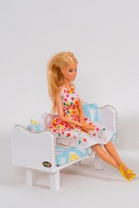 Oyuncak Ahşap Barbie Bebek Koltuk Takımı El Yapımı BKT005