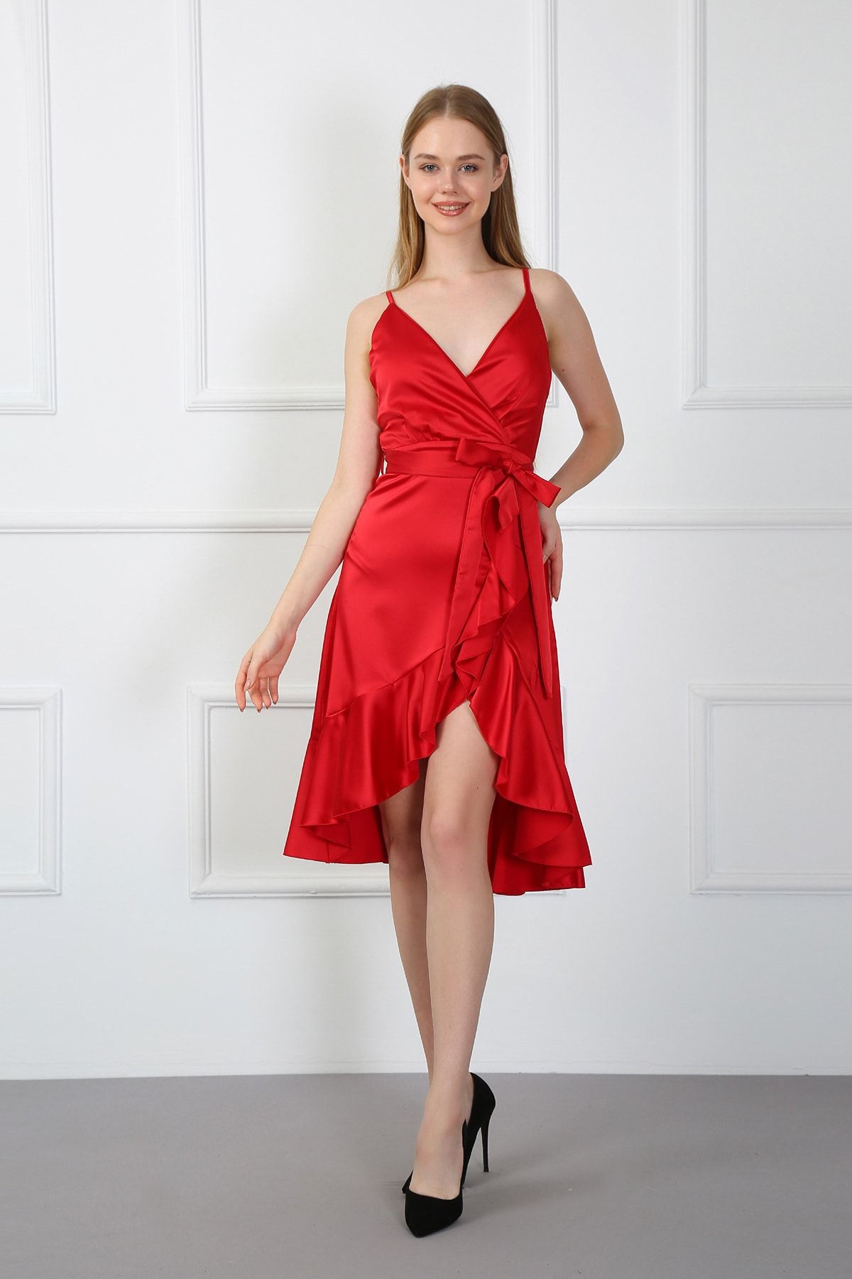 Red midi hotsell prom dress