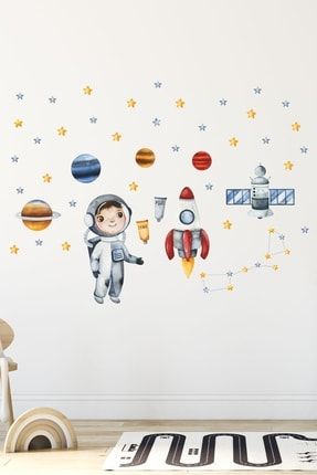 Astronot Uzay Çocuk Odası Duvar Sticker Seti STCKREKSP023