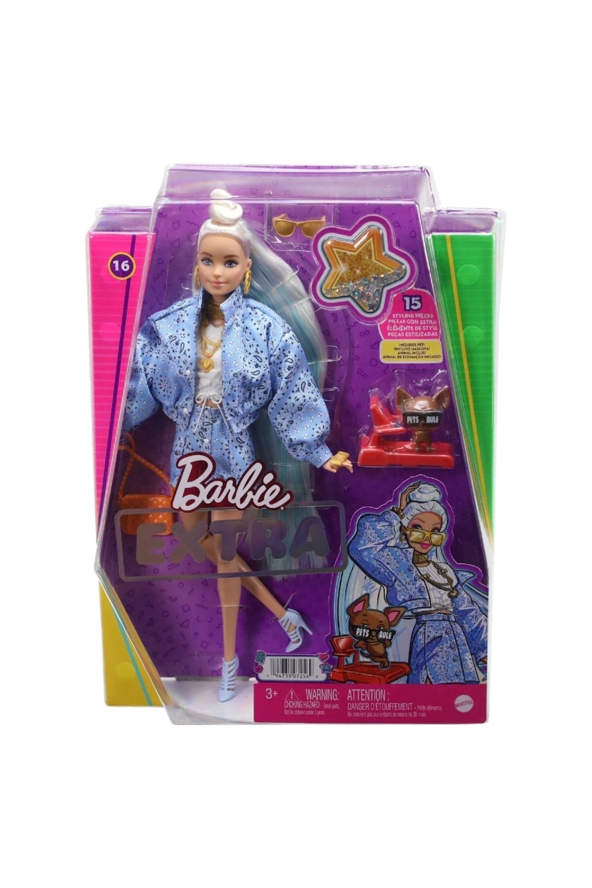 Barbie Extra - Mavi Takımlı Bebek Hhn08 fotoğrafı 6 (önizleme)