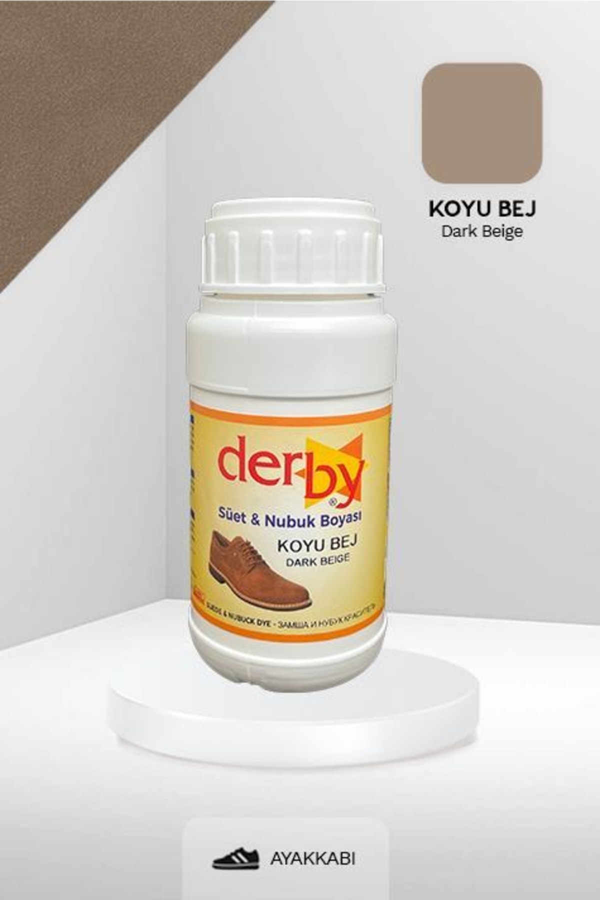 Derby Koyu Bej Süet & Nubuk Deri Boyası 250 mL / Süet Nubuk Ayakkabı Boyası