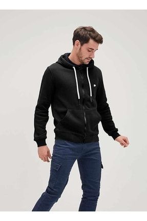 Even Full-zıp Kapüşonlu Erkek Sweatshirt - Siyah P6322S3823