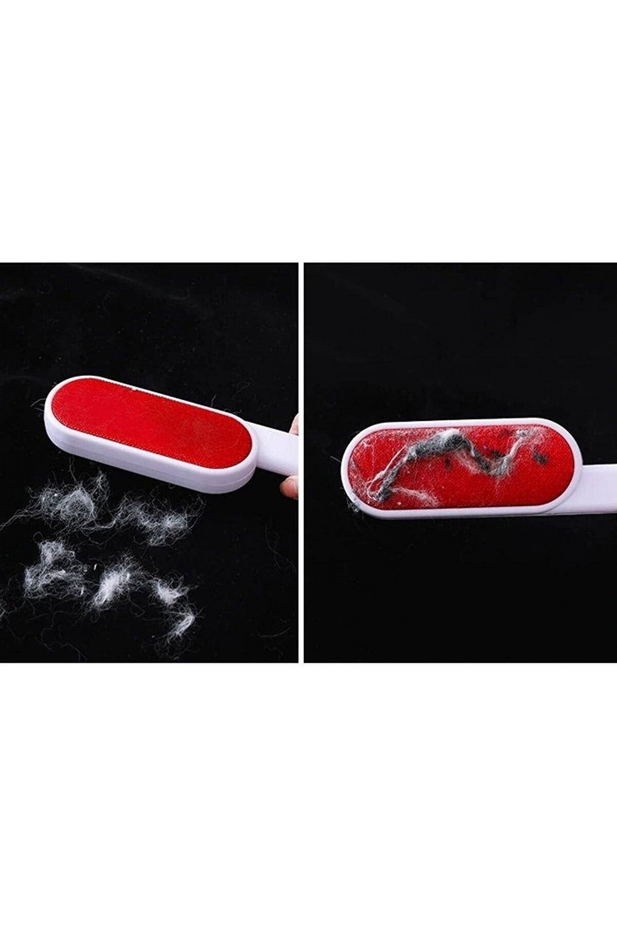 Hanedanev-Double Sided Lint Collector Handle Red Feather Bristle Wool Dusting Brush 24 cm 2