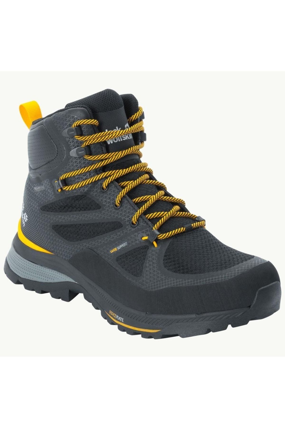 Jack Wolfskin 4038823_6055_065 Force Striker Texapore Mid M Black/burly Yellow Xt Erkek Outdoor Bot