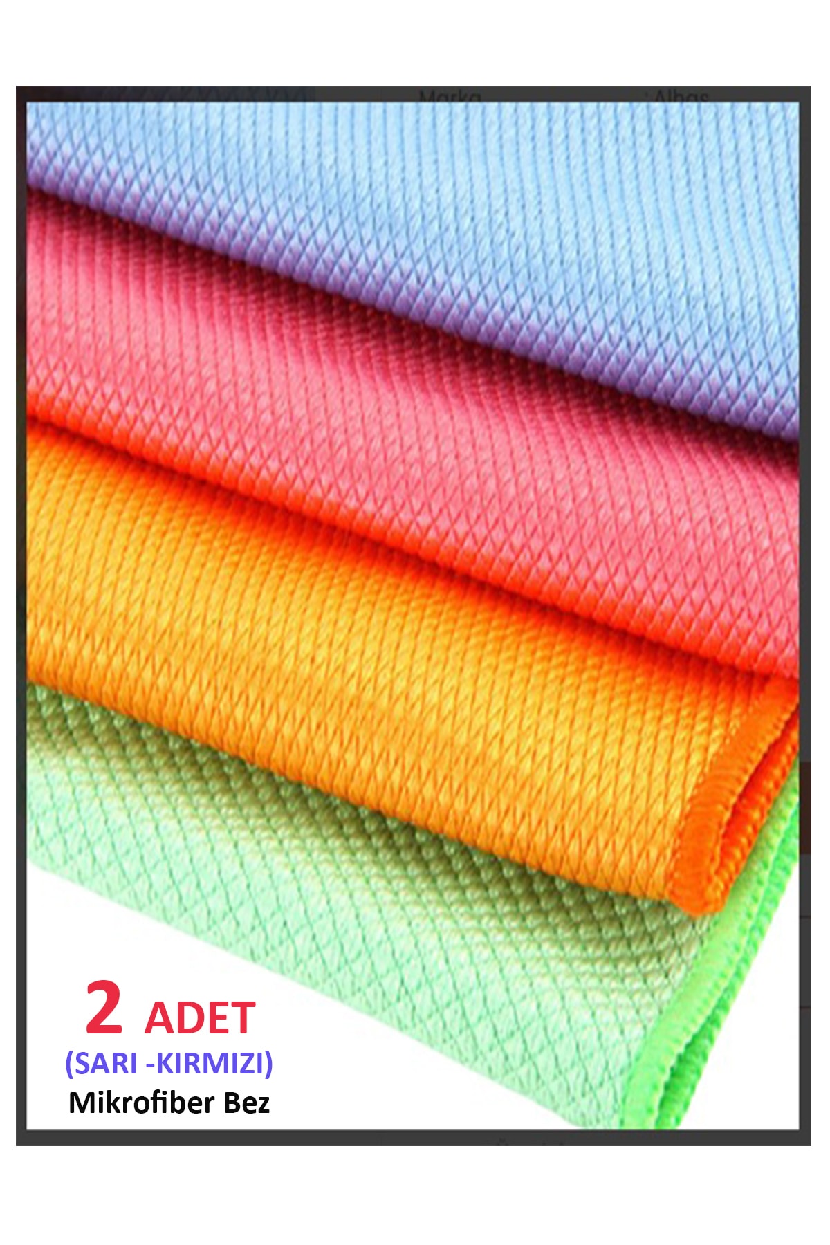 Mikro Fiber Cam Bezi Sarı - Kırmızı (2 Adet Mikrofiber Bez) · HYGFD