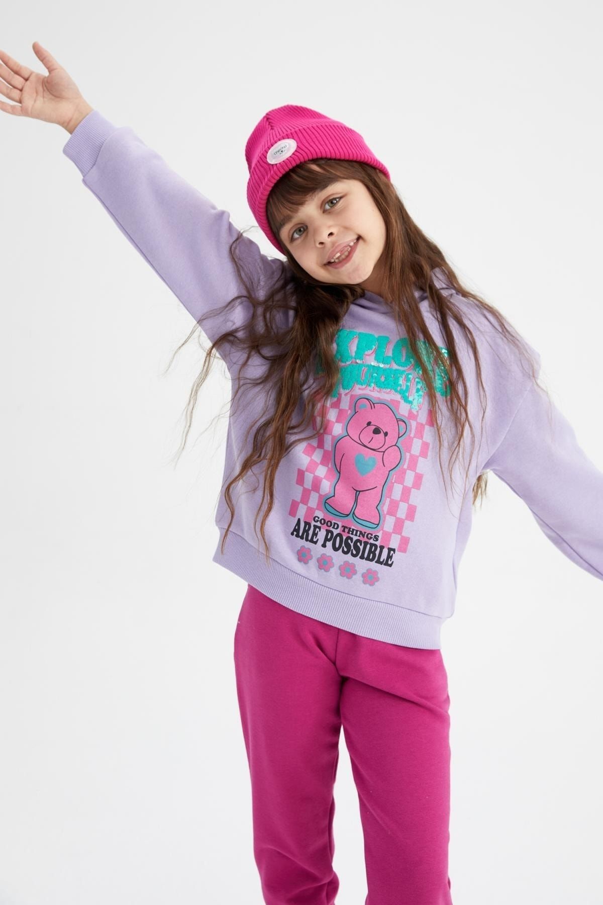 DeFacto Sweatshirt Lila Regular Fit Fast ausverkauft