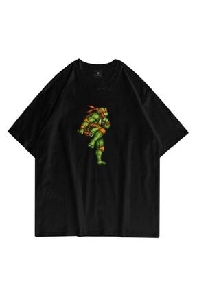 Unisex Michelangelo Ninja Turtles Siyah Tshirt Trndz1071