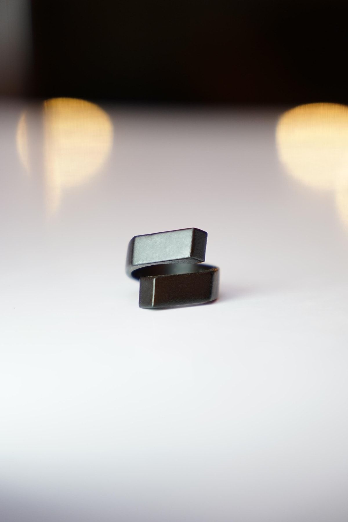 The Collection-Matte Black Parallel Rectangular Knight Model Adjustable Ring 4