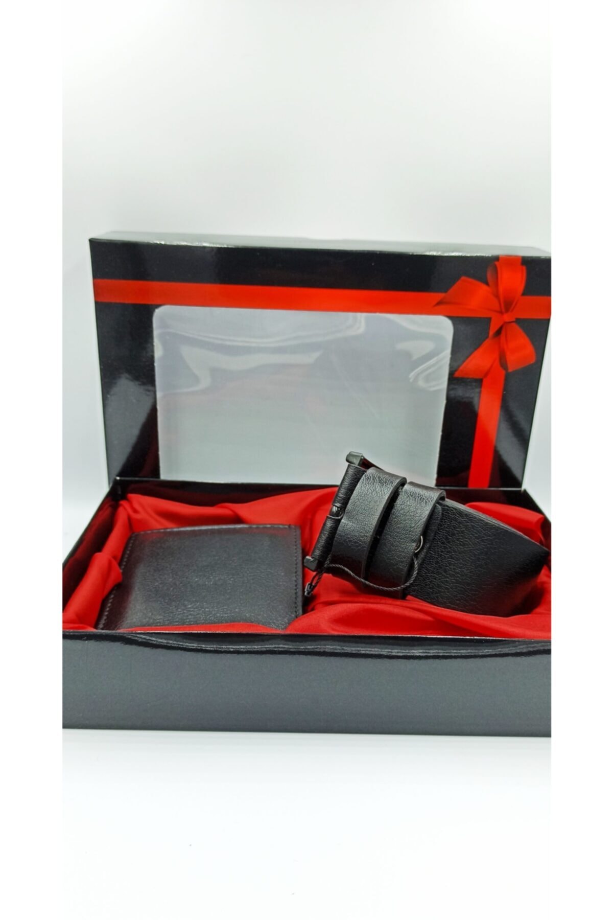 ÖZTÜRK DERİ Erkek Siyah Vinlex Kemer Ve Cüzdan Seti