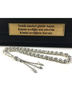 925 Ayar Gümüş Kafes Modeli Tespih Ve Özel Yazılı Kutu Hsg00197 hsg00197