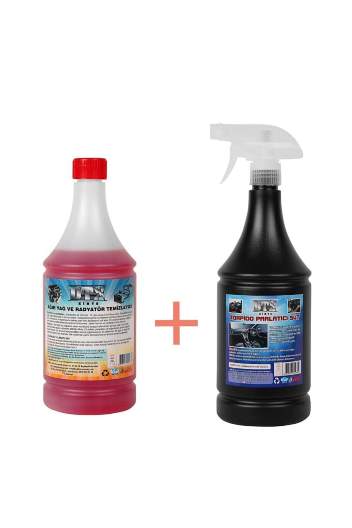 Oto Kalorifer Ve Petek Temizleme Sıvısı Yağ Sök. 1 Litre & Torpido Parlatıcı Süt 500 Ml