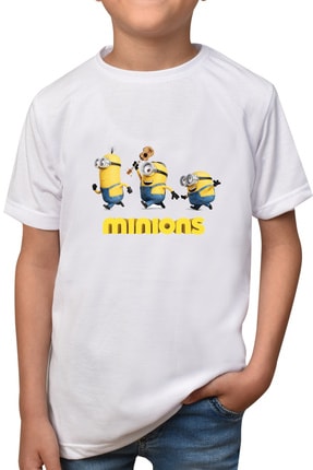 Minyonlar- Beyaz Çocuk - Yetişkin Unisex T-shirt-minyonlar-t-14 minyonlar-cocuk-14