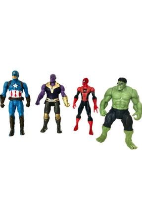 4 Lü Karakter Seti Captain America Thanos Hulk Spiderman 1885-4
