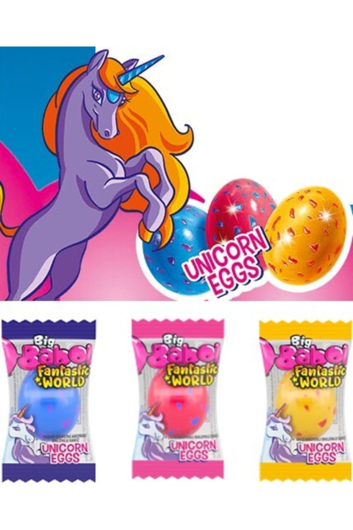 Big Babol Fantastic World Unicorn Eggs Mono 100 Adet X 5gr