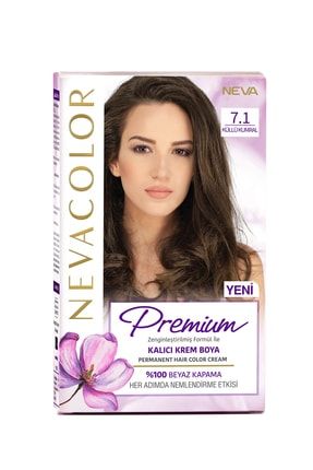 Nevacolor Premium Kalıcı Krem Set Boya 7.1 Küllü Kumral Preset