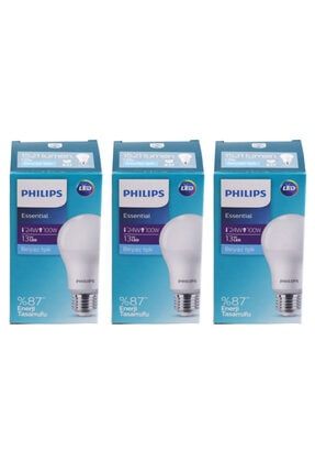 Essential Led Lamba 13w - 100w E27 Duy 6500k Beyaz Işık( 3 Lü Paket) AKKURTLAR2025