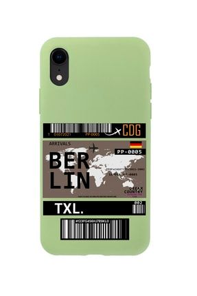 Iphone Xr Berlin Bilet Tasarımlı Yeşil Telefon Kılıfı MCIPXRLBERL