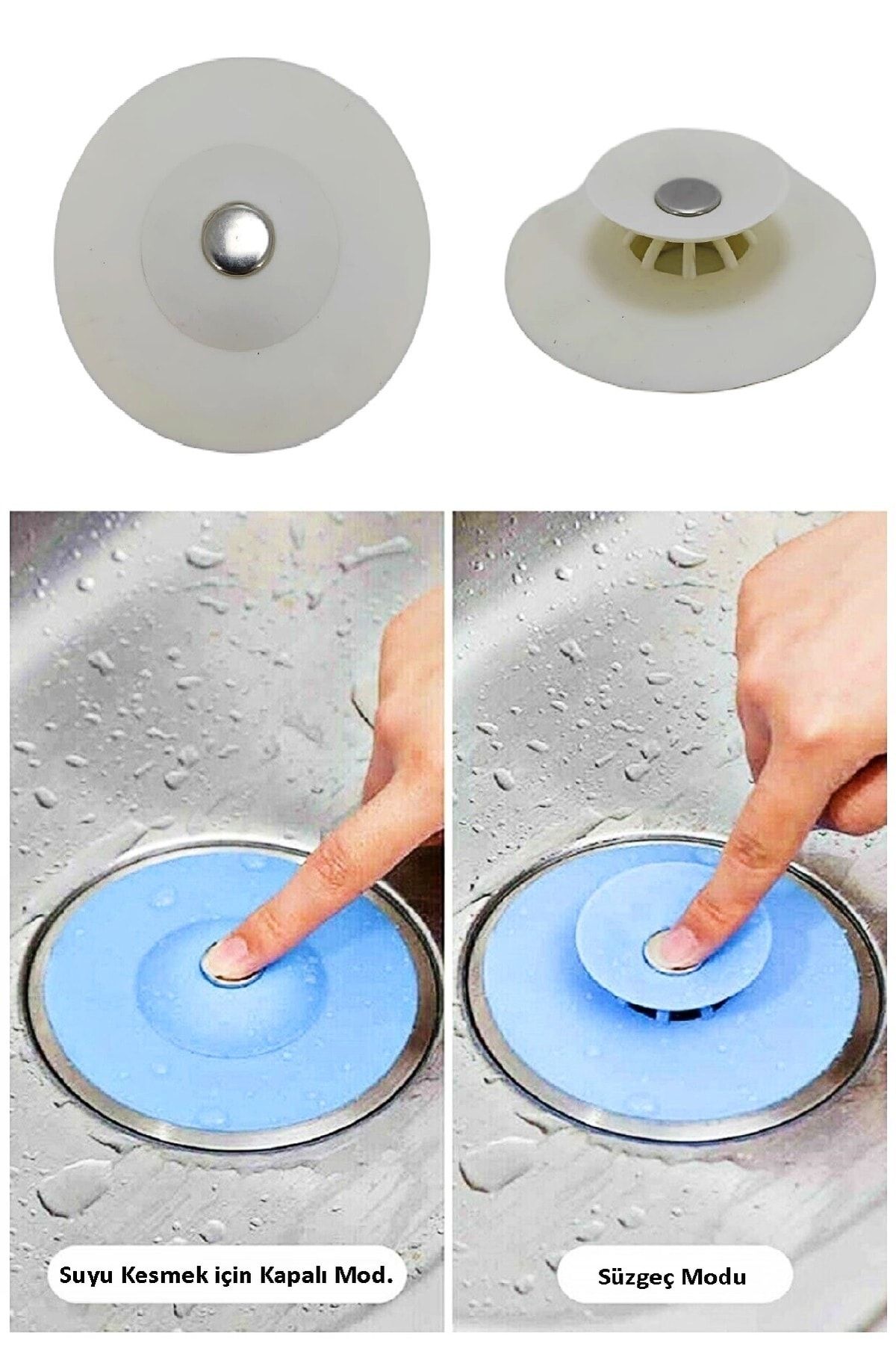 Lavabo Küvet Tıkacı Mutfak Gider Tıpası Lavabo Süzgeci Beyaz