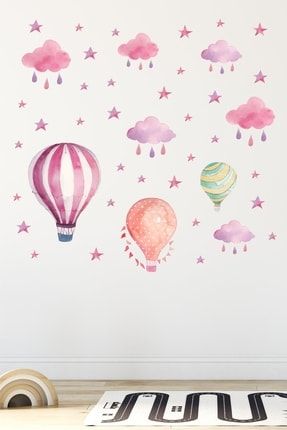 Renkli Suluboya Balonlar 2 Çocuk Odası Duvar Sticker Seti STCKREKSP063