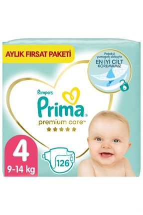 Bebek Bezi Premium Care 4 Beden 126 Adet Maxi Aylık Fırsat Paketi 544
