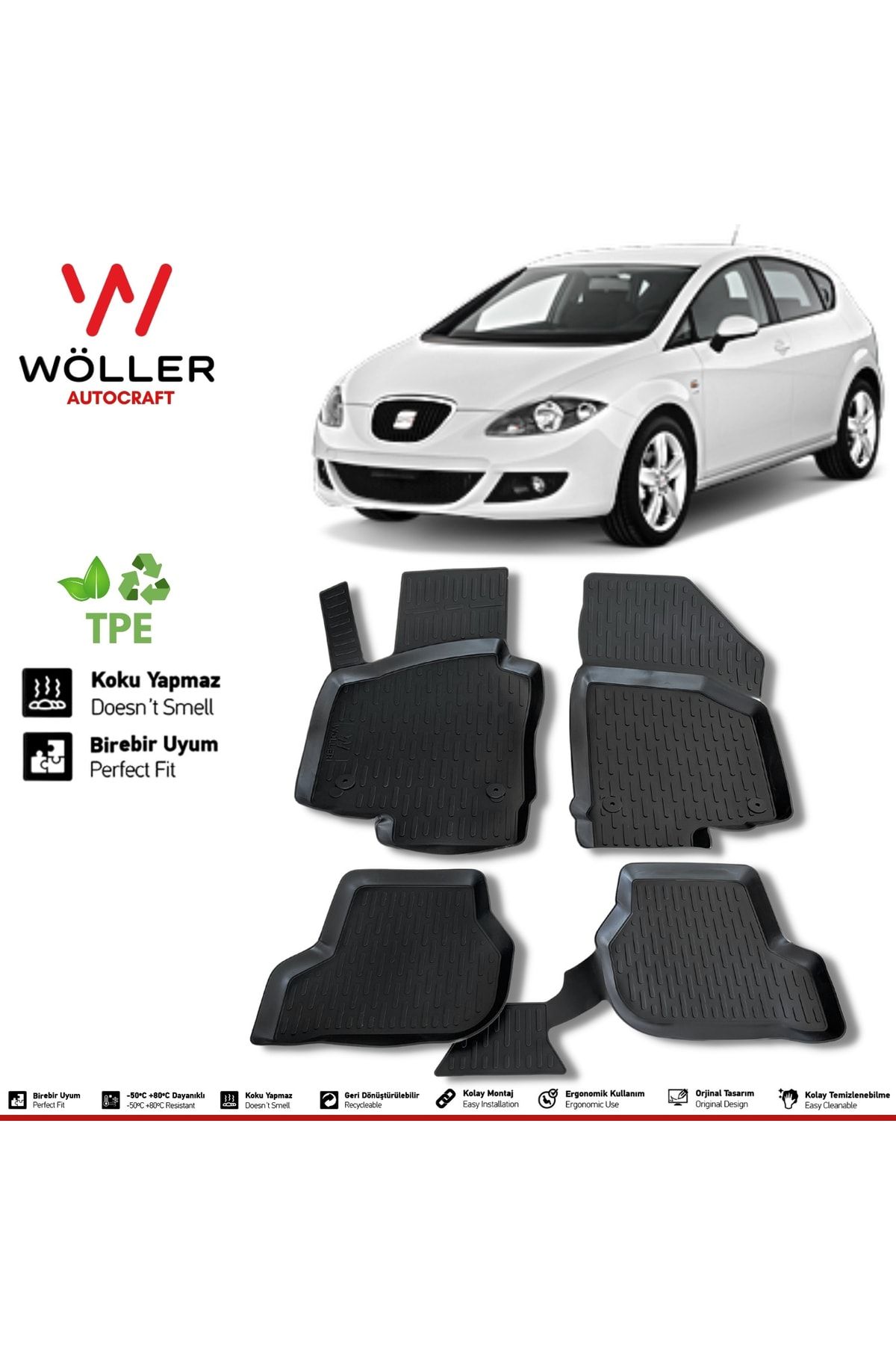 Wöller Seat Leon Mat 2005 2012 3D коврик для бассейна wöller3dpaspas094