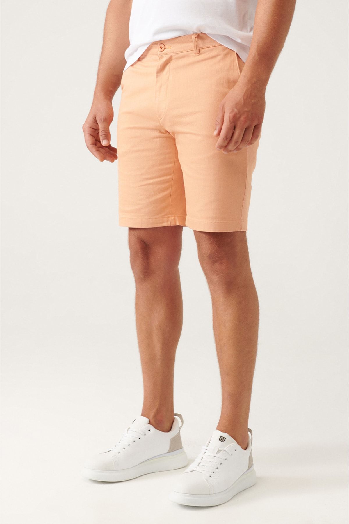 Avva Erkek Turuncu Esnek Belli Relaxed Fit Şort A21y3611 VB8306