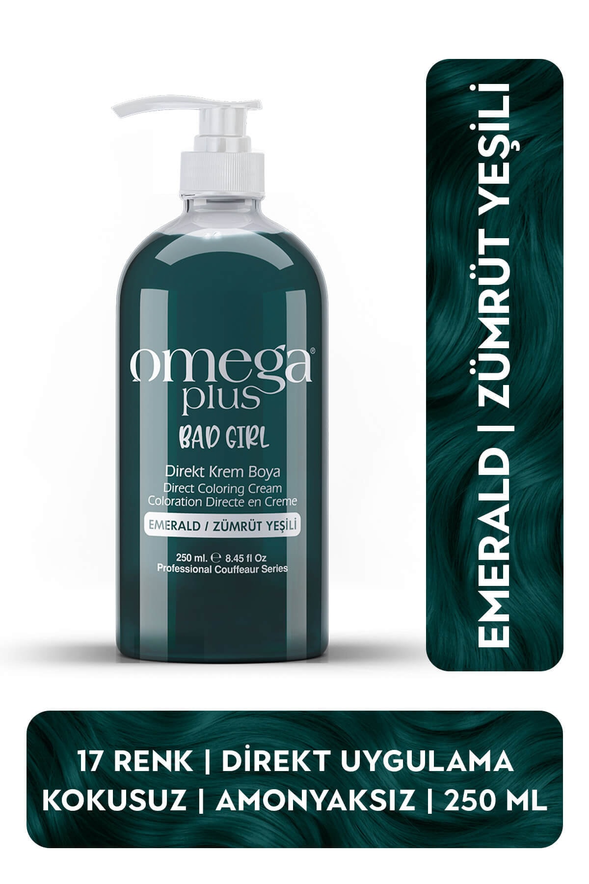 Omega Plus Bad Girl ZÜMRÜT YEŞİLİ Amonyaksız Renkli Saç Boyası 250ML
