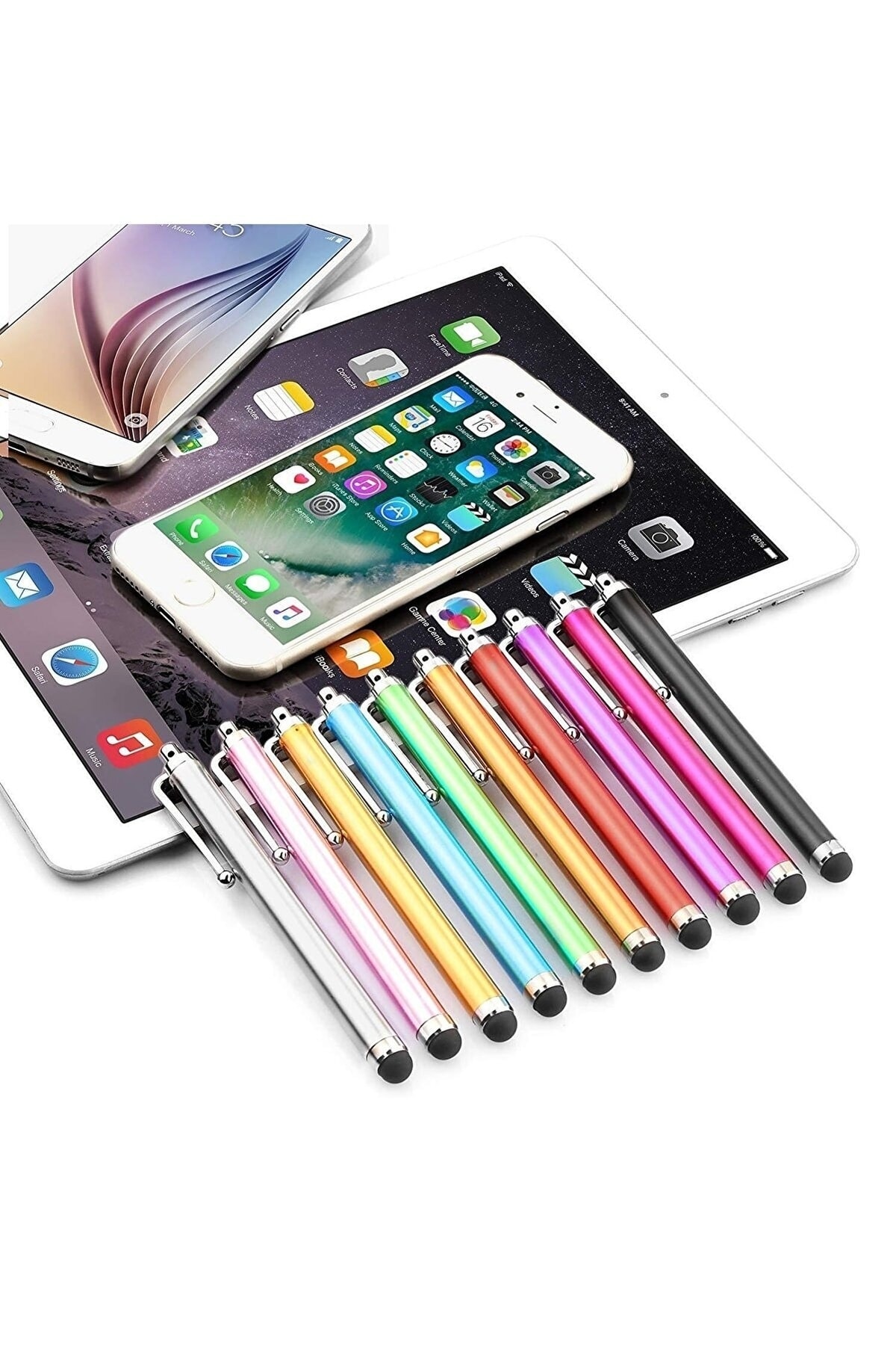10' Lu Renk Paketi Evrensel Stylus Dokunmatik Kalem Tablet Ipad Iphone Samsung Xiaomi Huaweı Uyumlu 2