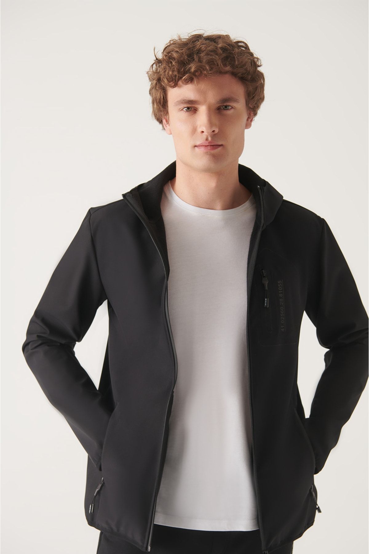 Avva Erkek Siyah Dik Yaka Softshell Comfort Fit Mont A22Y6075 IB9540