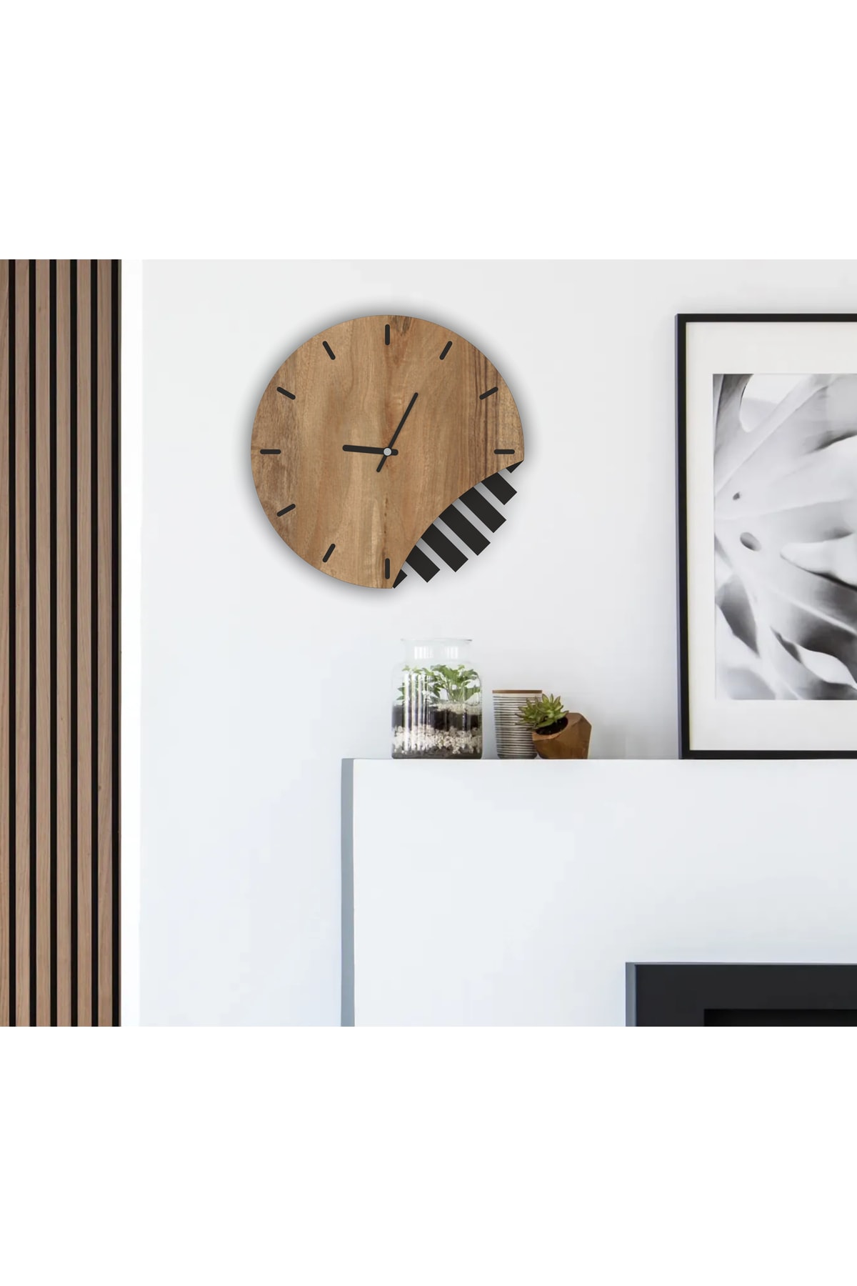 Neo Geometrik Ahşap Duvar Saati