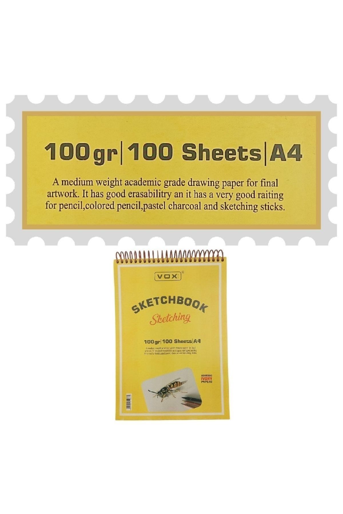 VOX-Art Sketchbook Sketch Notebook A4 100gr 100 Sheets Ivory Cream 4