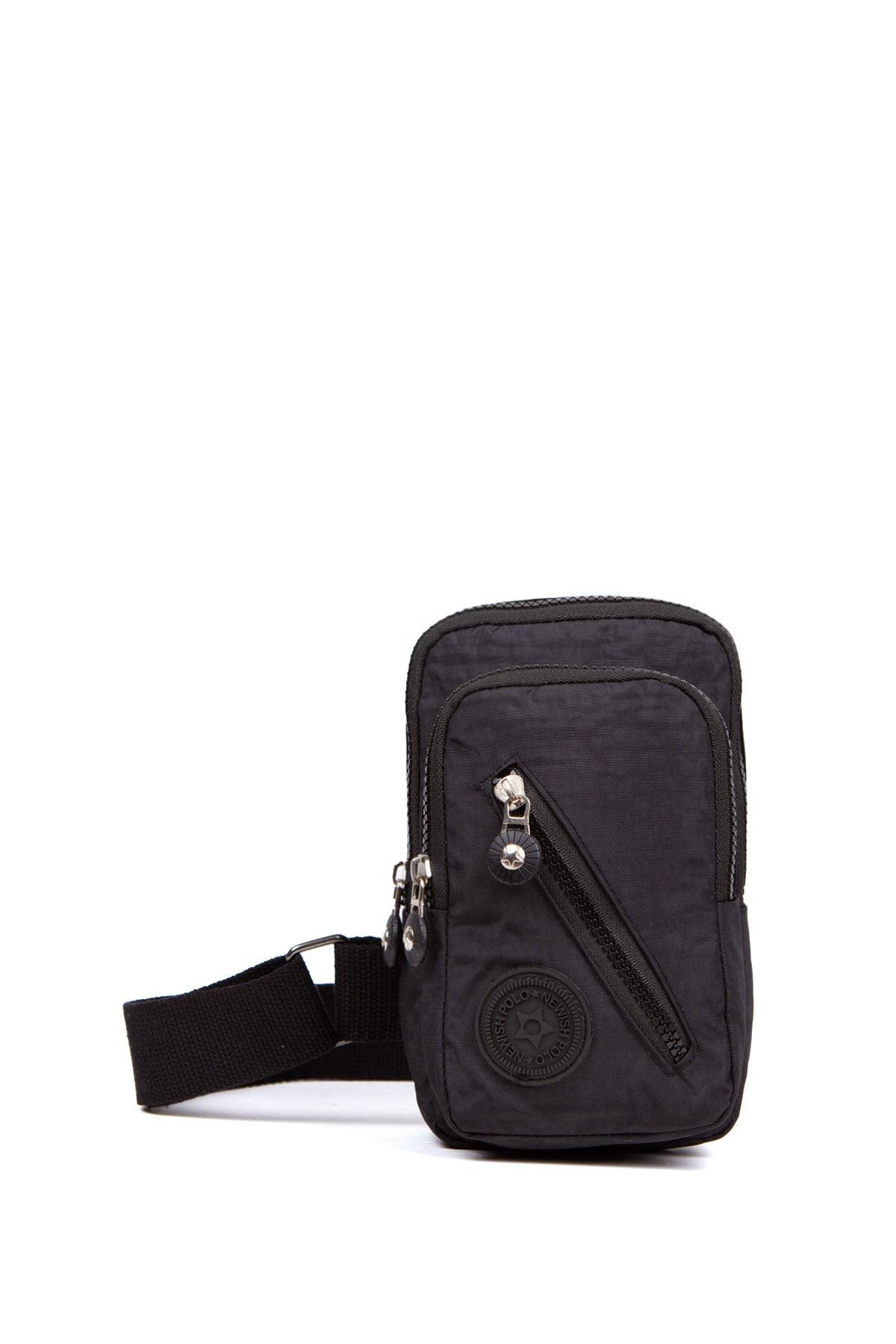 Newish Polo Unisex Çapraz Omuz Çantası Body Bag Freebag Siyah Günlük (en:14cm Boy:27cm) Anahtarlık Hediyeli RN11054