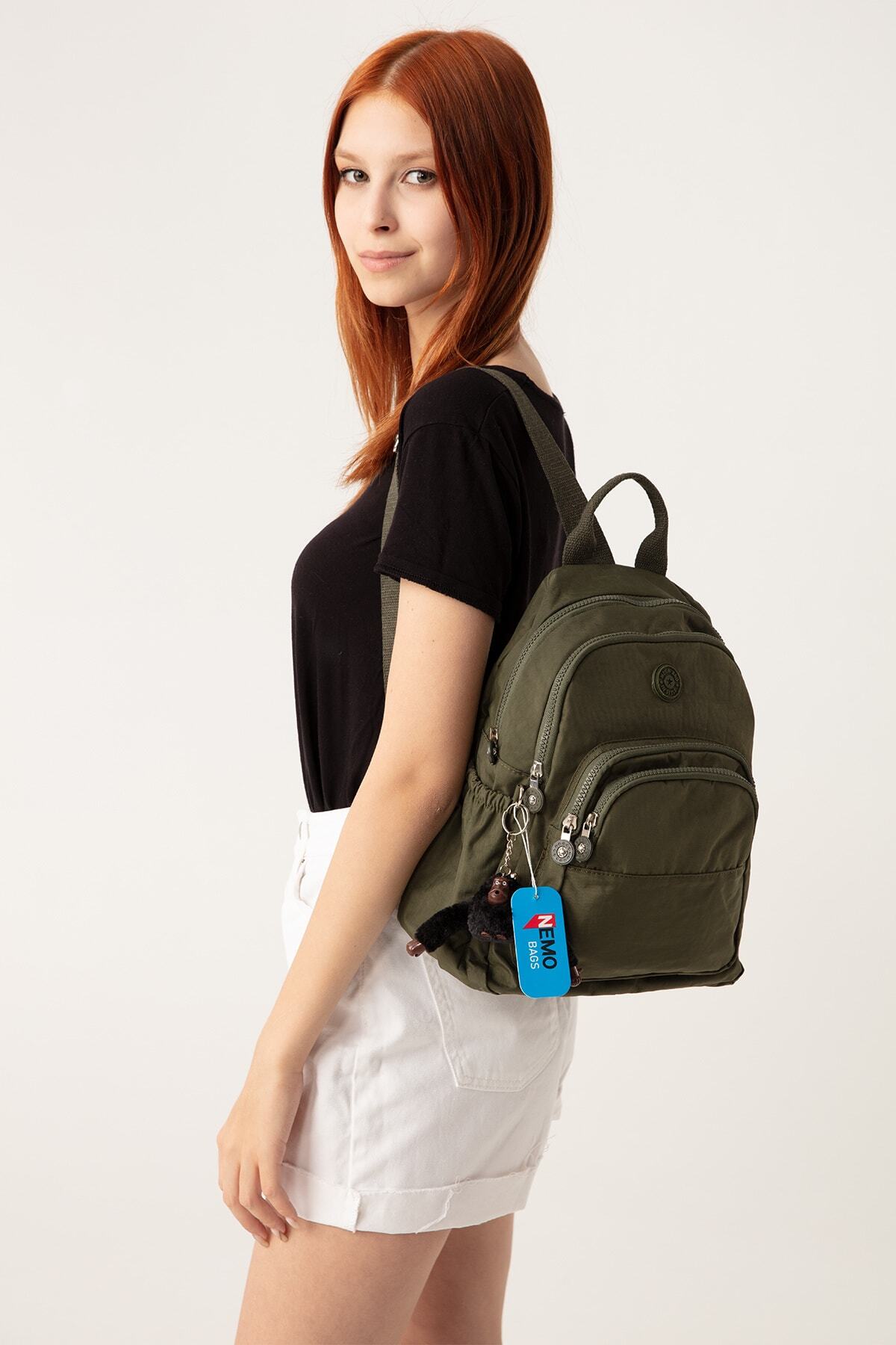 کوله پشتی زنانه خاکی NEMO BAGS | NEMOBAGS251 اورجینال - تصویر 2